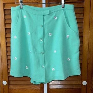 AW Golf by Allyson Whitmore Mint Green Floral Button-Up Skort Size 12